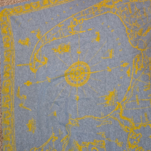 Cape Cod MÁP Nautical TABLE SHEER SCARF  VNC    52" - Picture 2 of 8